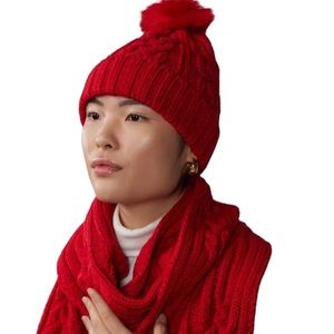 NWT LUREX CABLE SCARF & BEANIE SET